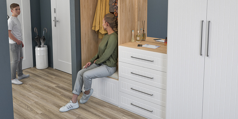 Отис (Белый, МДФ, вертикальная фрезеровка)