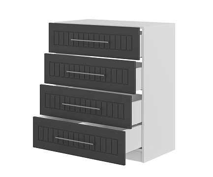 Шкаф ОТИС (Графит, МДФ, вертикальная фрезеровка)