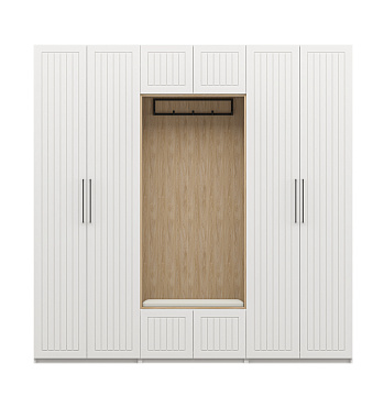 Шкаф ОТИС (Белый, МДФ, вертикальная фрезеровка)