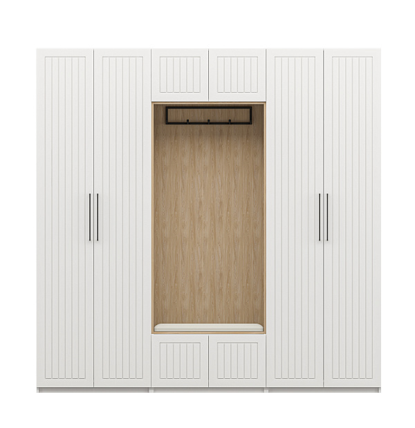 Шкаф ОТИС (Белый, МДФ, вертикальная фрезеровка)