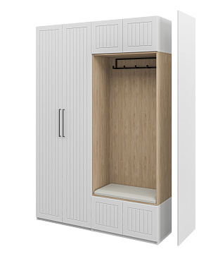 Отис (Белый, МДФ, вертикальная фрезеровка)