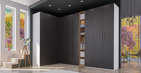 Шкаф ОТИС (Графит, МДФ, угловая фрезеровка)