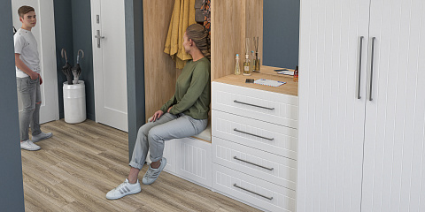 Шкаф ОТИС (Белый, МДФ, вертикальная фрезеровка)