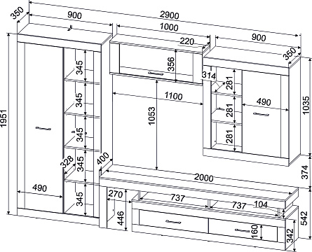 Набор Loft-6 (Гостиная-2) Loft-6 (Гостиная-2)