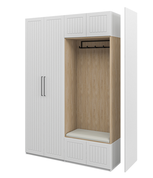 Шкаф ОТИС (Белый, МДФ, вертикальная фрезеровка)