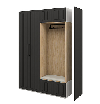 Шкаф ОТИС (Графит, МДФ, вертикальная фрезеровка)
