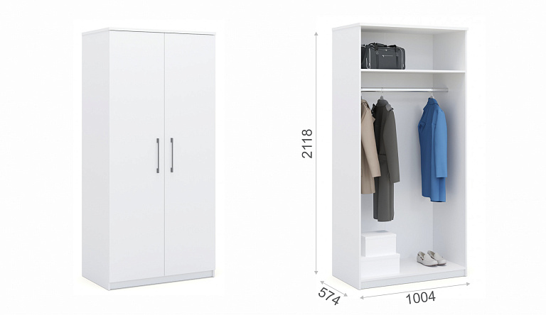 Шкаф 2-дверный   