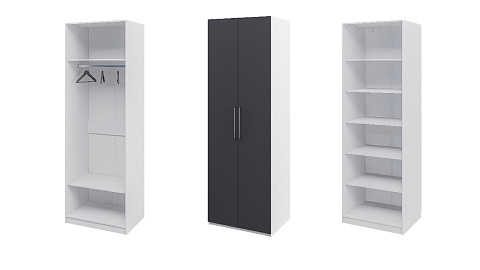 Шкаф двустворчатый (5 полок, 1 штанга)