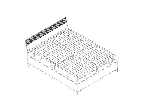 Кровать c металлическим основанием LOZ160х200